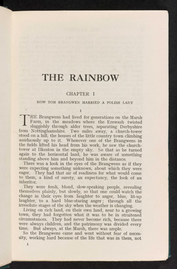 D H Lawrence's The Rainbow | The British Library